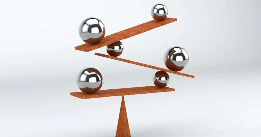 巻き肩を防ぐための理想的な机・椅子・モニターの高さバランスを示すイラスト